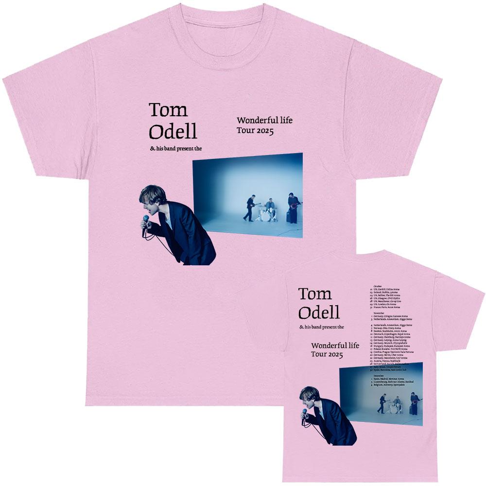 Tom Odell His Band Present The Wonderful Life Tour 2025 Tshirt Cotton Short Sleeve Male Tshirts Oneck Singer Print T Shirt