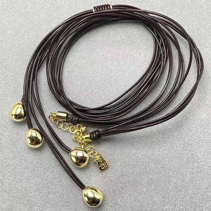 2024 UNOde50 Trendy Geometric Leather Cord Necklace for Women – Stylish Jewelry Gift