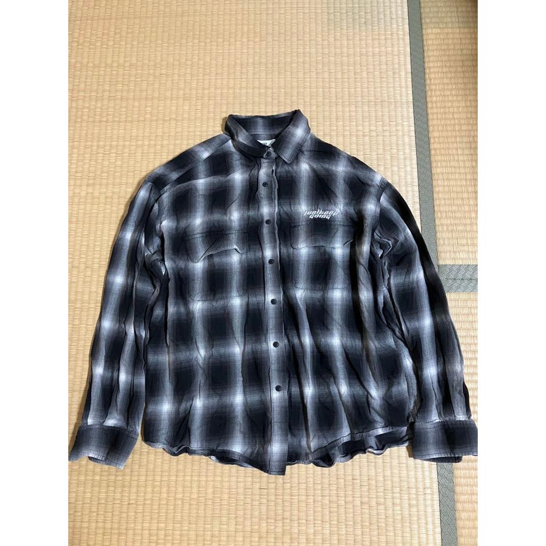 WEGO Plaid Long Sleeve Shirt Size L Black/Gray