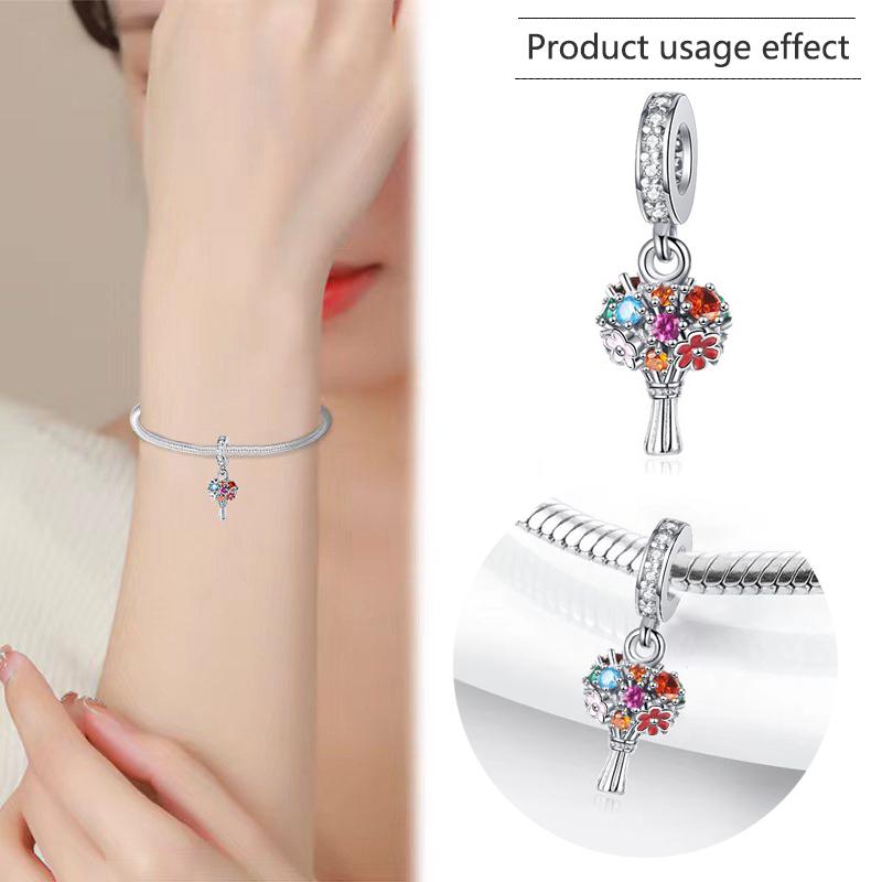 Neue Original Kupferbeschichtete Accessoires Mode Charm Blume Clown Hase Perle Passend Anhänger Armband Für Frauen DIY Schmuck Geschenk