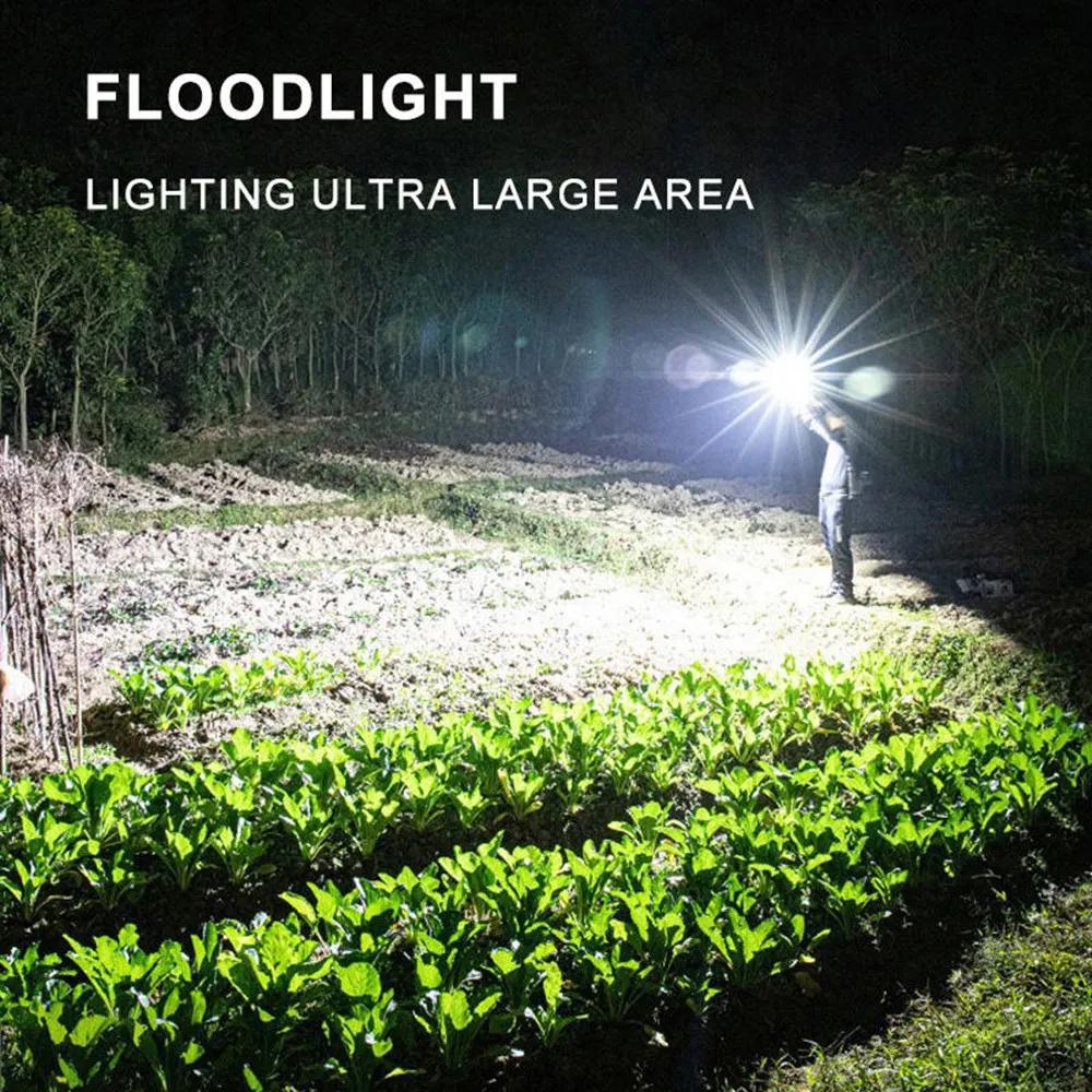 7 LED High-power LED Strong Light Flashlight 18650 USB C Rechargeable with Side Light Multifunctional Outdoor Hiking Camping Light