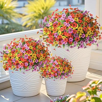 Fiori Artificiali Margherite Resistenti ai Raggi UV Decorazione per Patio, Giardino, Fioriera - Primavera Estate Festa della Mamma Ringraziamento Decorazioni per la Casa, Fiori Artificiali