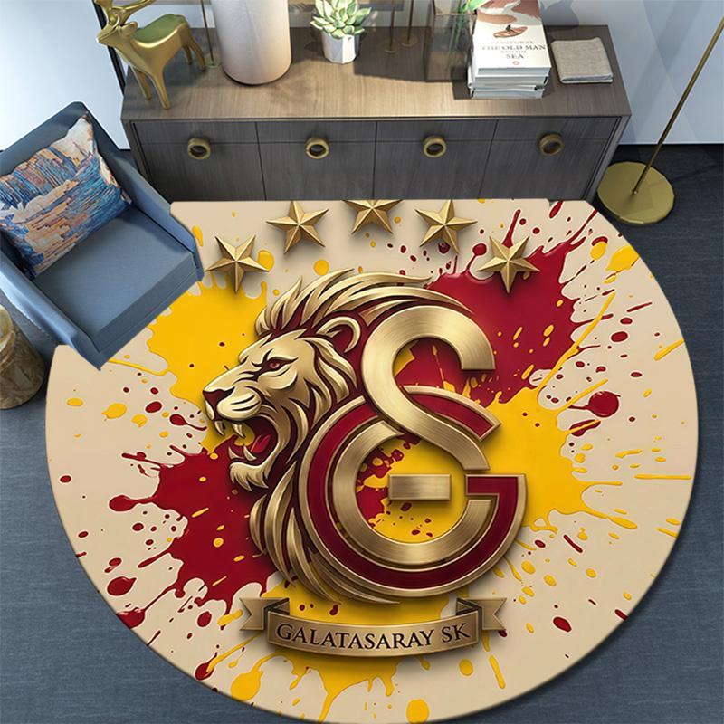 Galatasaray SK3 Round Area Rug,Carpet Rug for Living Room Bedroom Sofa Playroom Decor,Non-slip Floor Mat