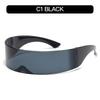 Futuristic Narrow Cyclops Visor Sunglasses Laser Eyeglasses UV400 Personality Mirrored Lens Costume Eyewear Glasses Men Glasses