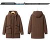 Men's Trendy Mid-Length Down Jacket with Thick Rabbit Fur Lining