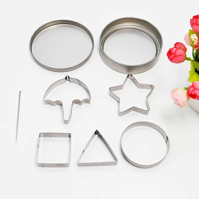 6-Piece Set Sugar Candy Game Series Dalgona Candy Cookie Umbrella Star Triangle Sugar Mould Candy for Sugar Cake Making Tools