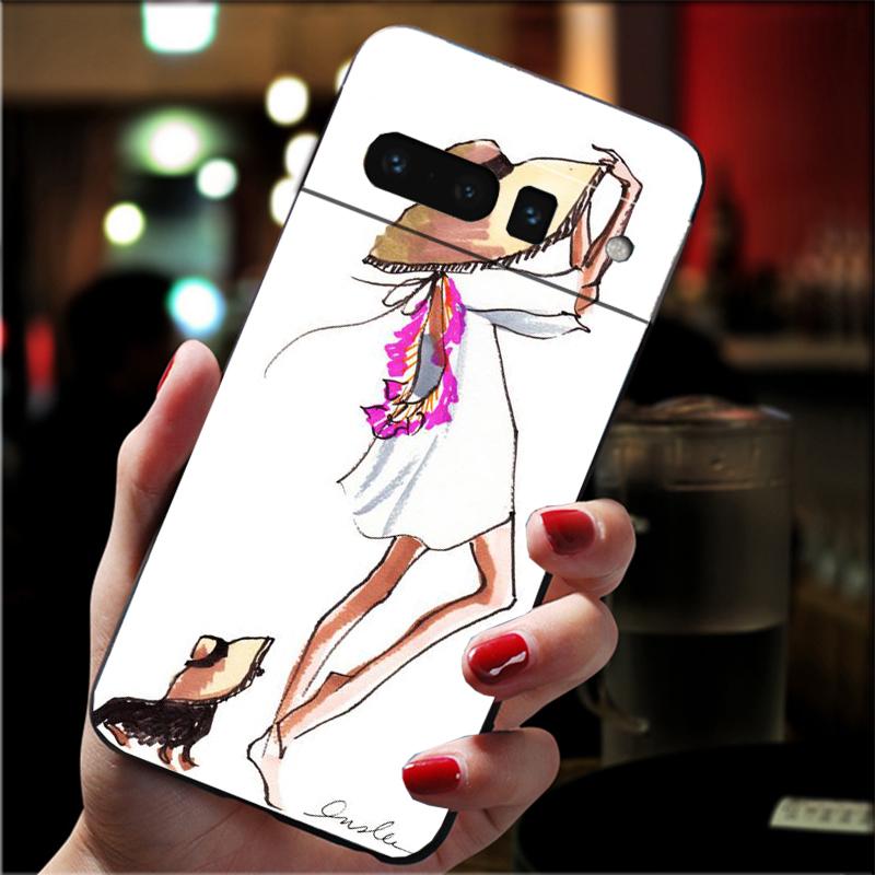Phone Case For Google Pixel 10 9 Pro XL 9A 8 7 6 Pro Pixel 8A 7A 6A Pixel 8 7 6 5 Christmas Princess Travel Girl