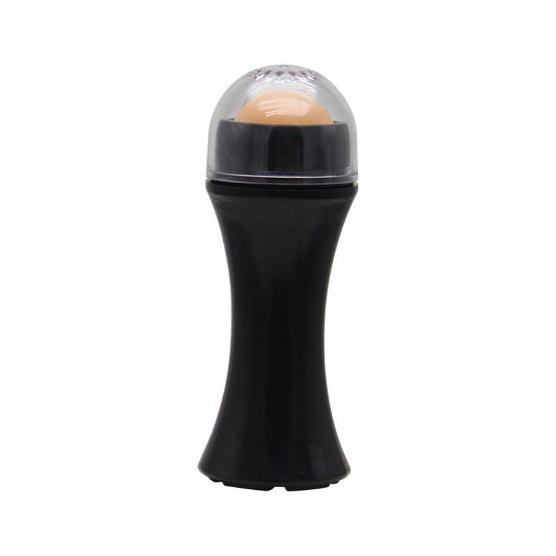 Volcanic Face Roller – Reusable Oil-Absorbing Blotting Tool for Shiny Skin, Mini Mattifying Roller for Makeup Touch-Ups On-the-Go black