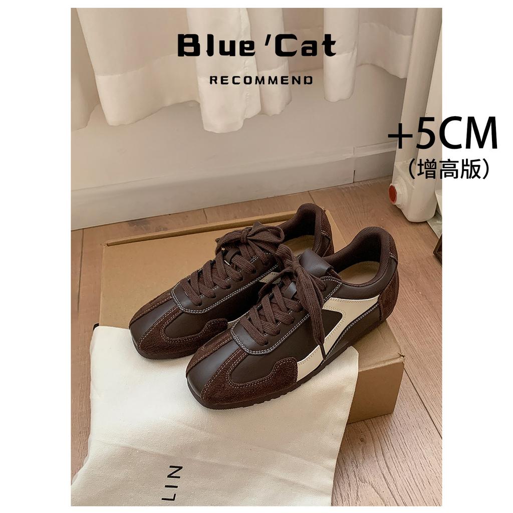 Sheepskin~ inner height increase 5cm ballet training shoes women's 2025 new Maillard lace-up casual sports shoes Forrest Gump shoes