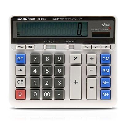 Large Computer Electronic Calculator Counter Solar & Battery Power 12 Digit Display
