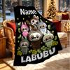 Custom Name Personalized Labubu Print Blanket, Home Decor, Bedroom, Sofa, Camping, Couch, Gifts for Birthday ChristmasEnthusiasts