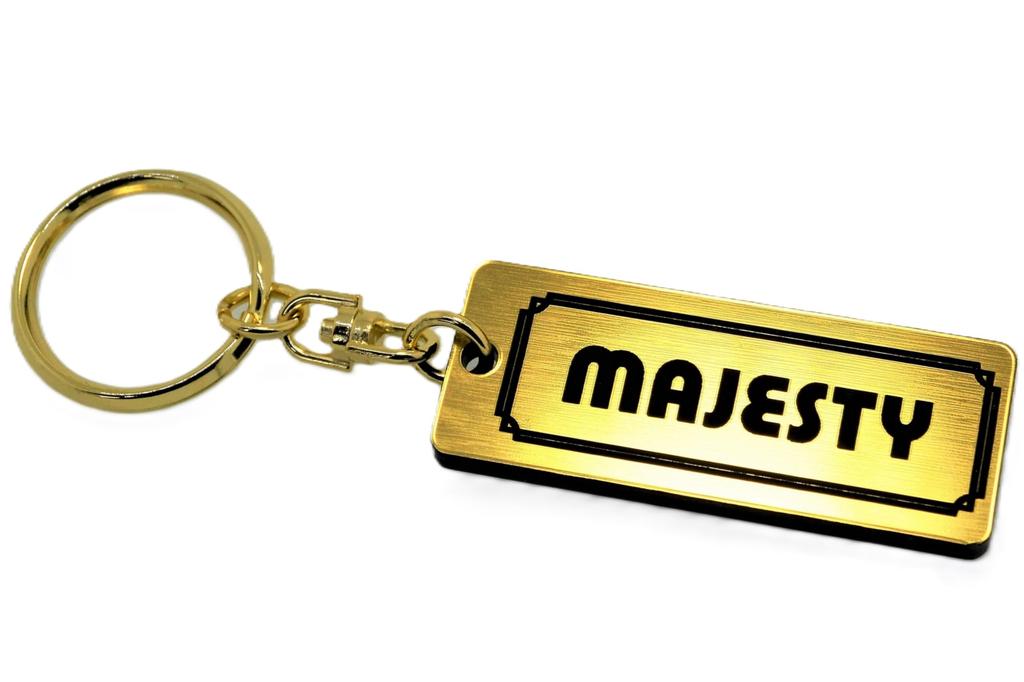 Majesty Gold Black Double Ring Acrylic Original Keychain Handlebar Accessory A-533-1 & (125, 250, 400) - Exterior, Seat, Mirror,