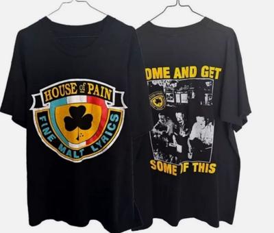 House Of Pain Band Fine Malt Lyrics 2-seitiges schwarzes T-Shirt kurzärmlig