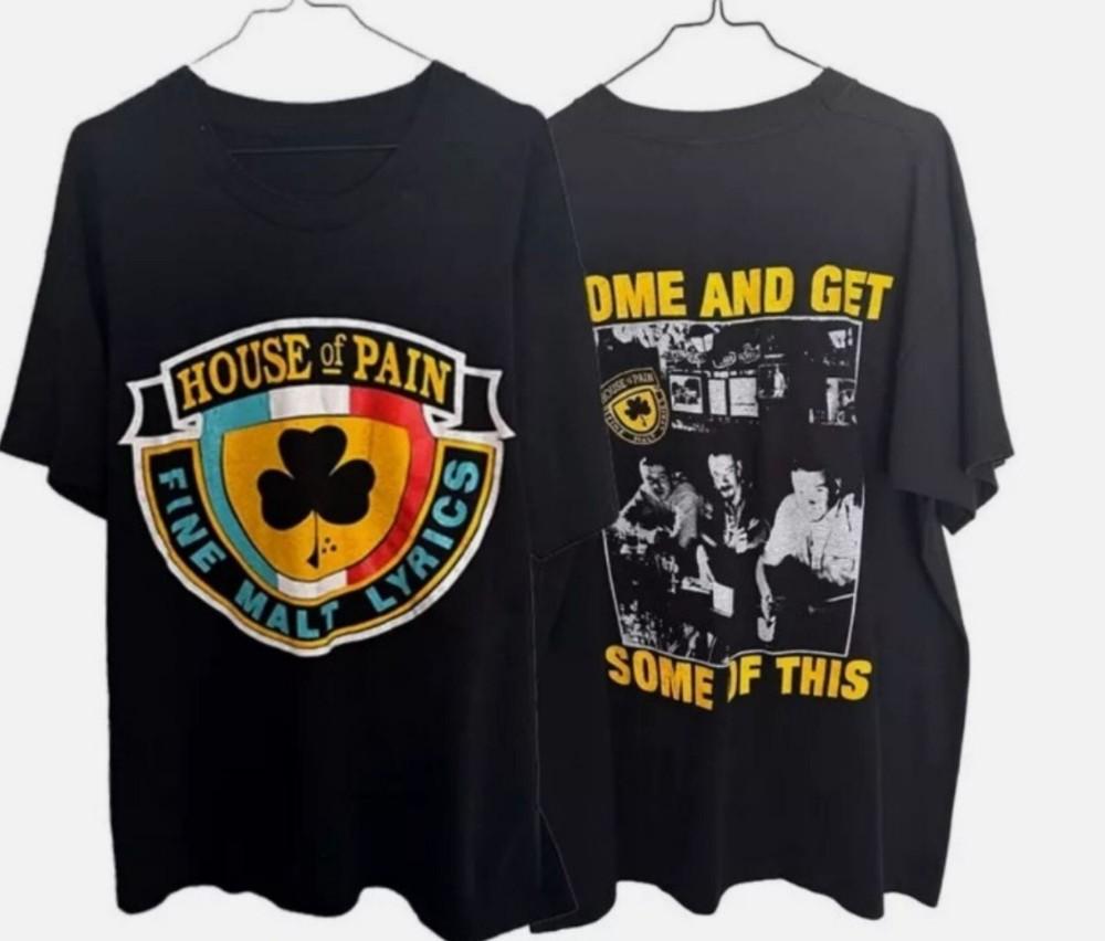 House Of Pain Band Fine Malt Lyrics 2 Sided Black T Shirt Short Sleeve