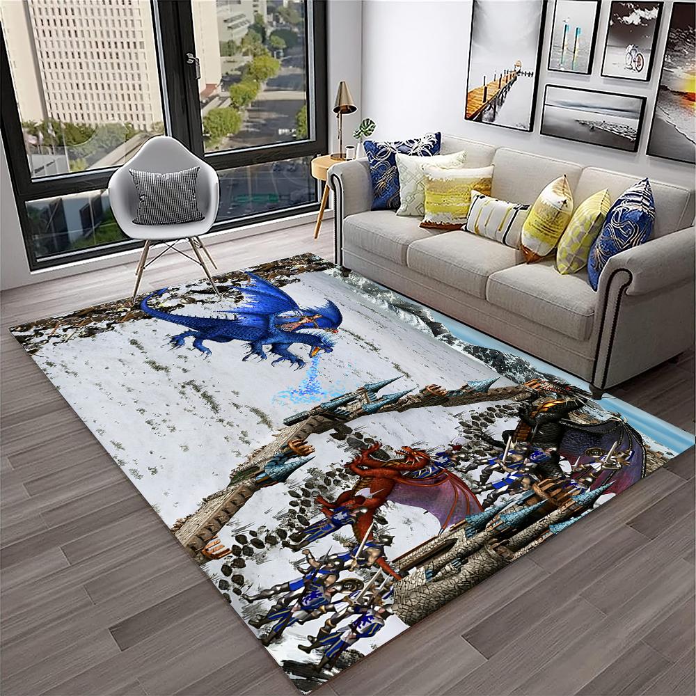 Retro Game Heroes of Might and Magic Carpet Rug for Home Living Room Bedroom Sofa Doormat Decor,kids Area Rug Non-slip Floor Mat