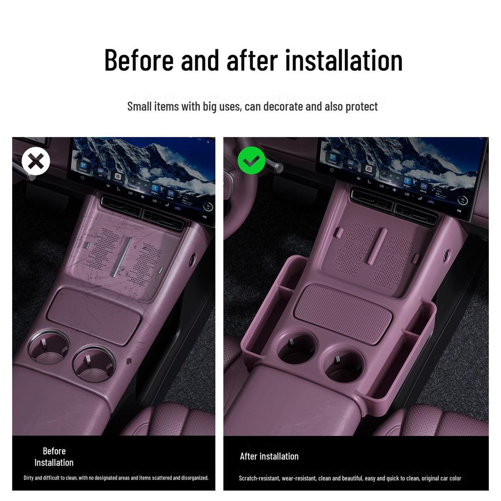 Lantu FREE+ Center Console Silicone Pad: Non-Slip, Wear-Resistant Car Cup Holder Protector for 25 Models, Eco-Friendly.