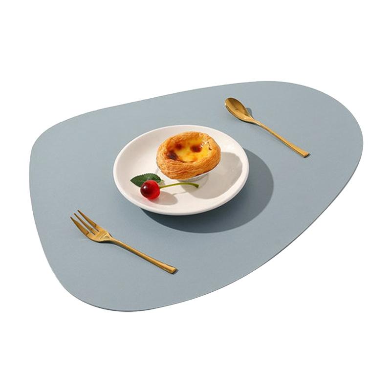 Irregular Shape PU Leather Placemats Set Oil-Proof Waterproof Dual-Sided Place Mats For Kitchen Bistro Tables Bars Coffee Shops