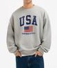 UNDEROFF Peach Skin Essential Vintage Usa Fleece-Lined Sweatshirt Gray