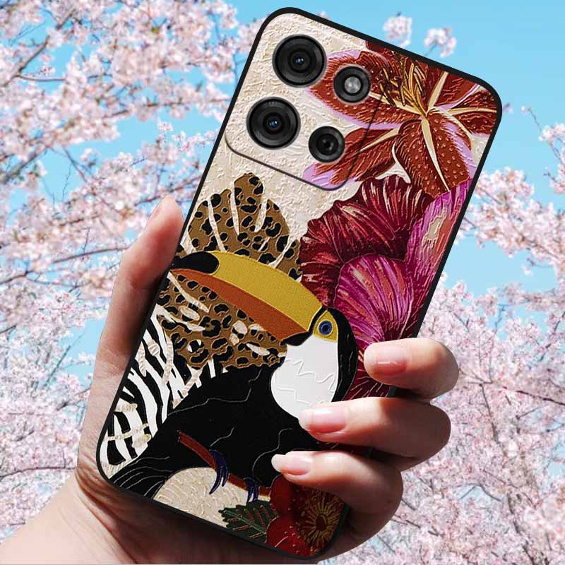 3D Relief Embossed Retro For Motorola Moto G15/ G15 Power Cases Soft Silicone Back Cover Case For Moto G75 5G 3D TPU Relief Case