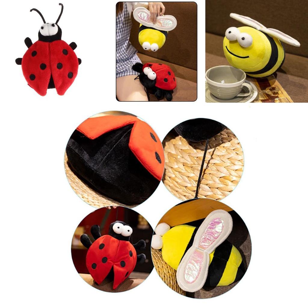 In Stock Cross-border New Arrival Insect Adventure Bee Ladybug Stuffed Animal Cartoon Flying Animal Plush Toy Gift