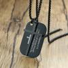 Vnox Personalized The Bible Cross Dog Tag Necklaces for Men Women, Black Stainless Steel Custom Prayer Christian Jewelry