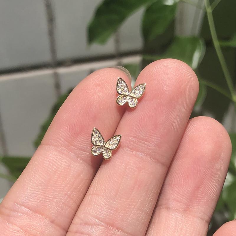Simple Stylish Butterfly Shaped Stud Earrings Women Romantic Accessories for Wedding Party Fashion Jewelry