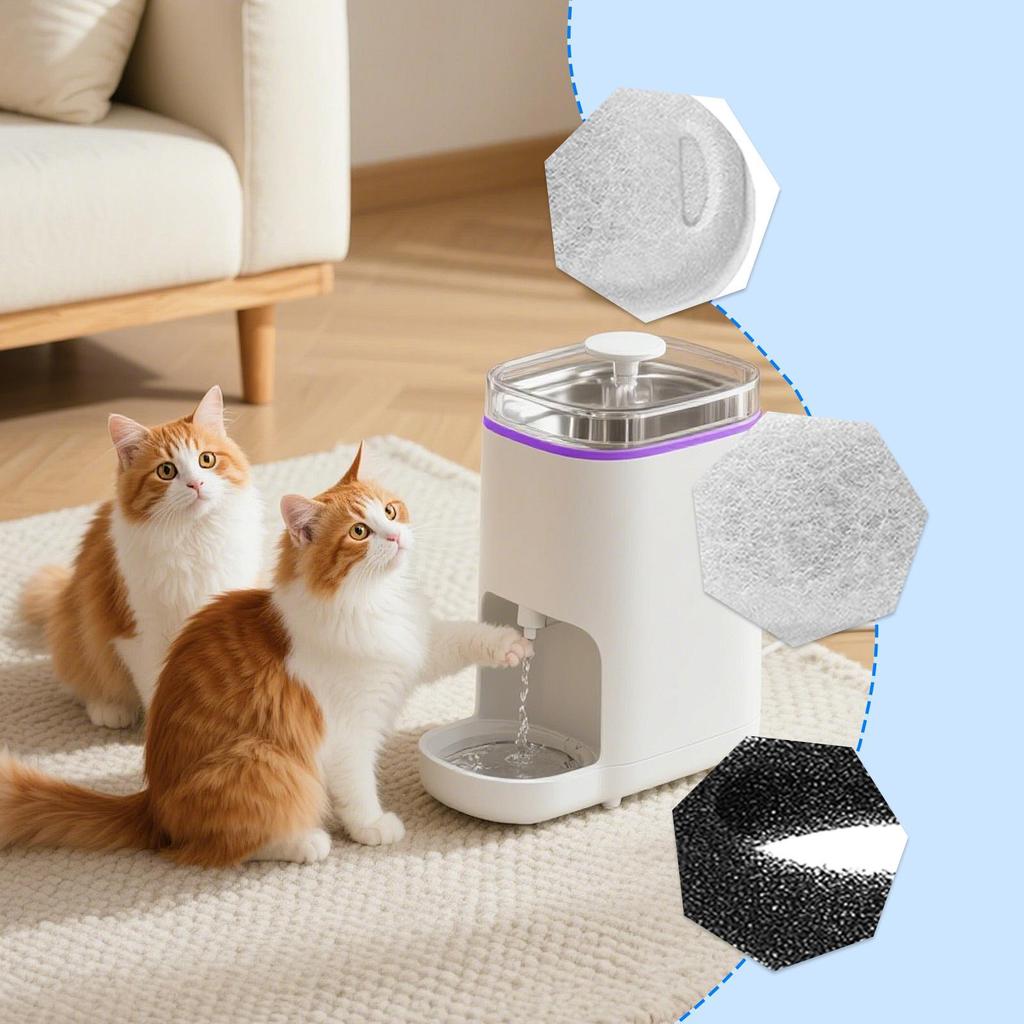 Cat Fountain Filter Replacement 12-Set Cat Water Filter Home Daily Supplies For Aquarium Health Feeding Home Flower House Yard