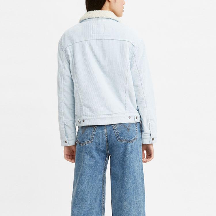 Levis Faux Shearling Warm Denim Jacket Winter Fleece Coat Women Jackets Light-Blue 36137-0047