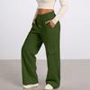 Women's Casual Fashion Solid Color Elastic Waist Drawstring Workwear Wide Leg Pants With Pockets
