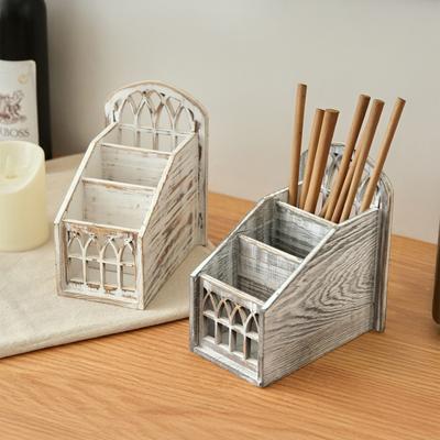 Remote Control Organizer Solid Wood Storage Box with Lid Vintage Nordic Style Living Room Organizer for Remote Controls Stationery Desktop Decoration