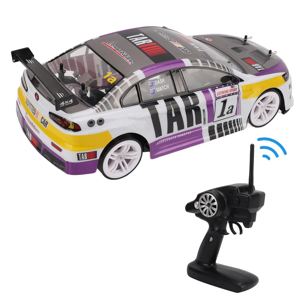 1:10 2.4G 4WD High Power LED Light Drift Racing Car Stunt Driving RC Electric Toy for KidDual