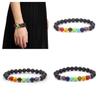 Men Gemstone Strand Bracelet Colorful Beads Energy Bracelet Healing Gift Yoga