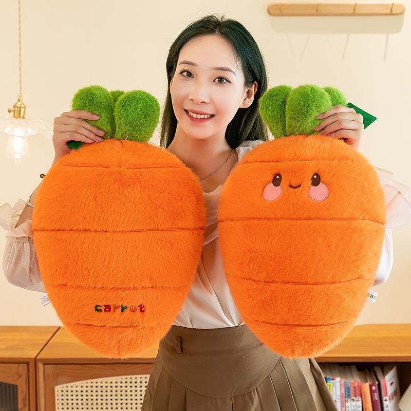 Soft and Cute Shy Carrot Plush Toys for Girls' Bedside Pillow Office Cushion Lying Pillow Bestie Gift