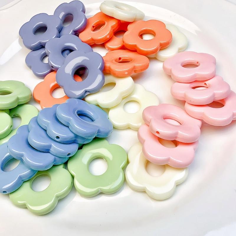 Acrylic Flower Pendant Charm Necklace Wax Line Clavicle Chain Sweet Fashion Choker Neckchain Jewelry Gift for Women Girl