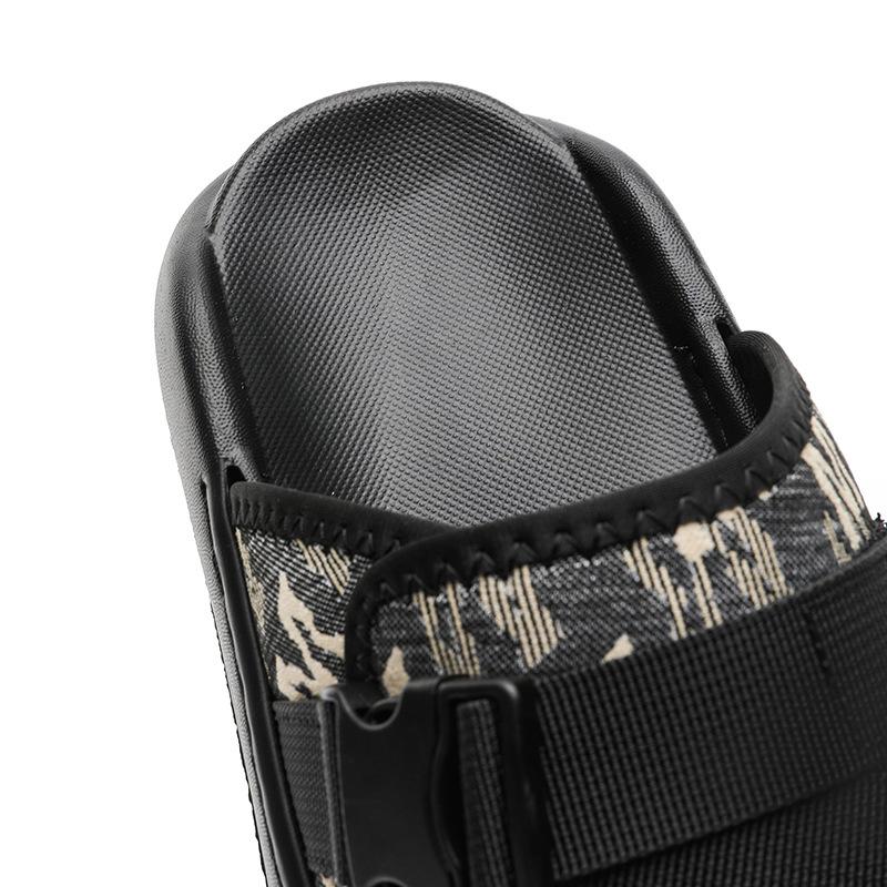 Summer Trend Casual Lazy Slippers Men's Light Foam Soft Sole Outer Wear Beach Shoes 471201 black-J