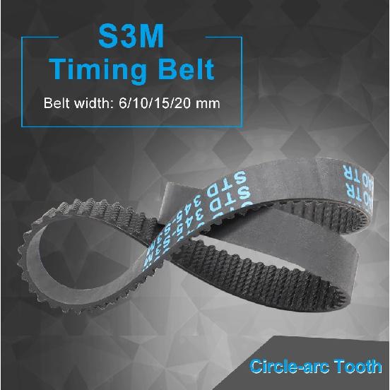 Pulley Belt S3M177 180 183 186 189 192 195 198 201 204 207 210 213 216  3 mm Teeth Pitch Synchronous Belt 6/10/15/20 mm Width