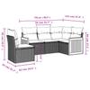 5-teiliges Gartensofa-Set mit Kissen Poly-Rattan Grau