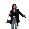 Rasaduffy Women's Retro Loose-Fit Grey Blazer - New Korean Style