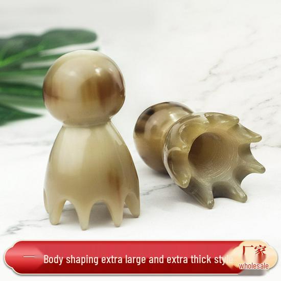 Hemei Natural Horn Comb for Ladies - Scalp Massage & Pointed Tail Design