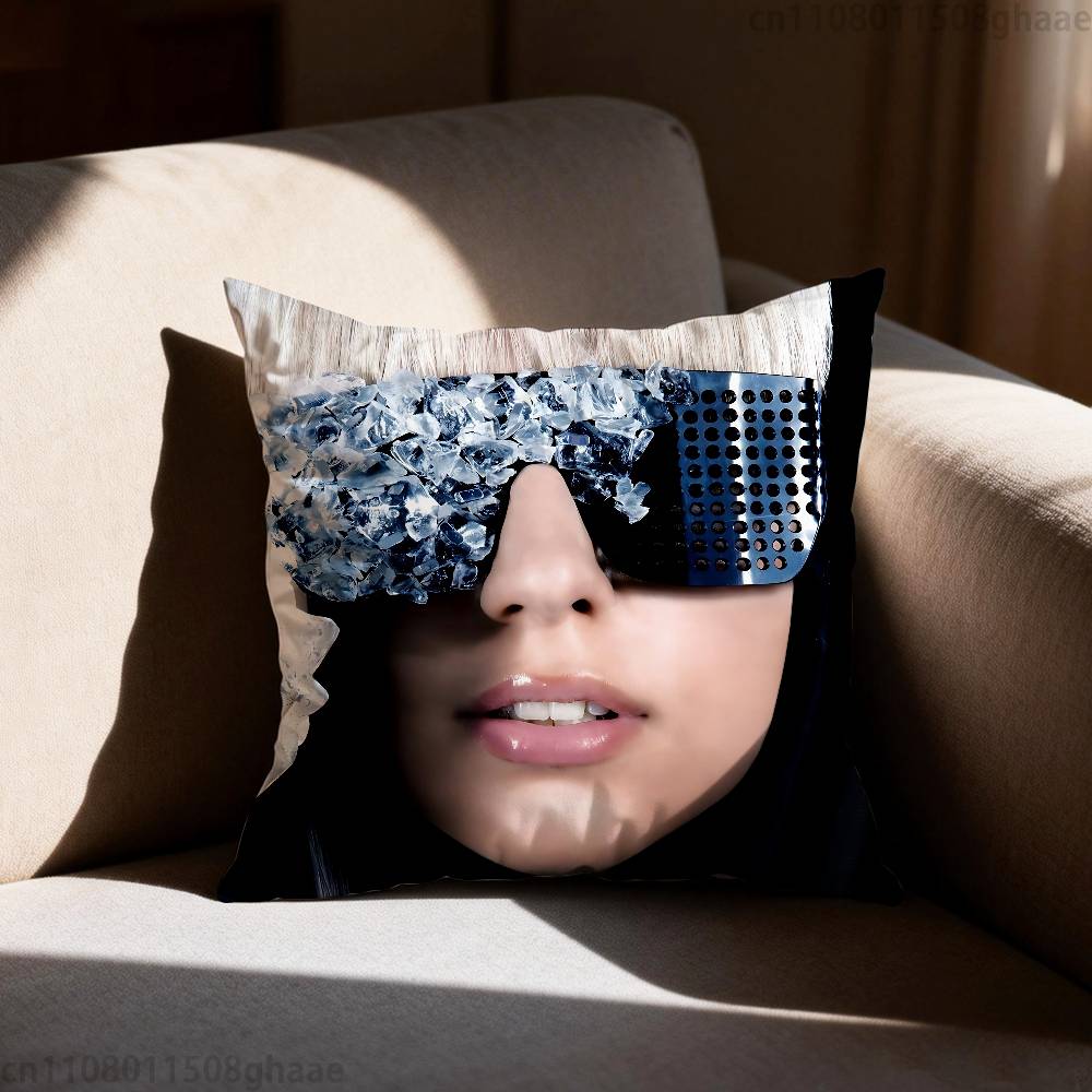 LLady Gaga Pillow Case Antidustmite Pillowcase Invisible zipper silky short plush Sofa cushion cover