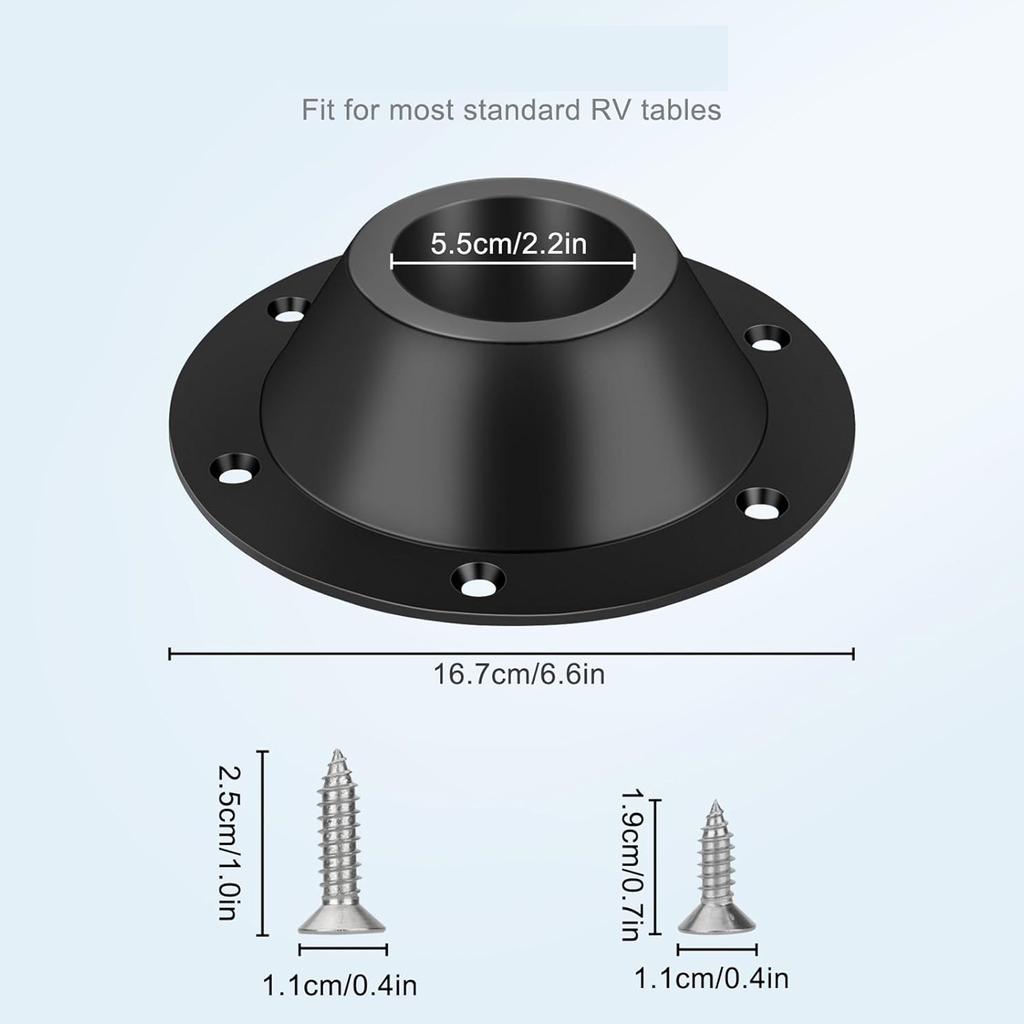Table Leg Base Aluminium Pedestal Table Base Flange Dinette Table and Floor Mount Base with 6 Mounting Hole