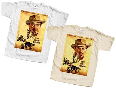 The Wild Bunch 1969 T-SHIRT Maglietta V3 Poster del Film Naturale Vintage taglie S-5XL