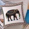 Indian Ethnic Elephant Pillow Cover Tribal Geometric Print Boho Elephant Cushion Case For Sofa Bed Couch Bohemian Home Decor