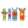 Cute Wrist Strap Rattles Socks Cartoon Wristband Sock Set Adjustable Brain-Development Newborn Infant Gifts