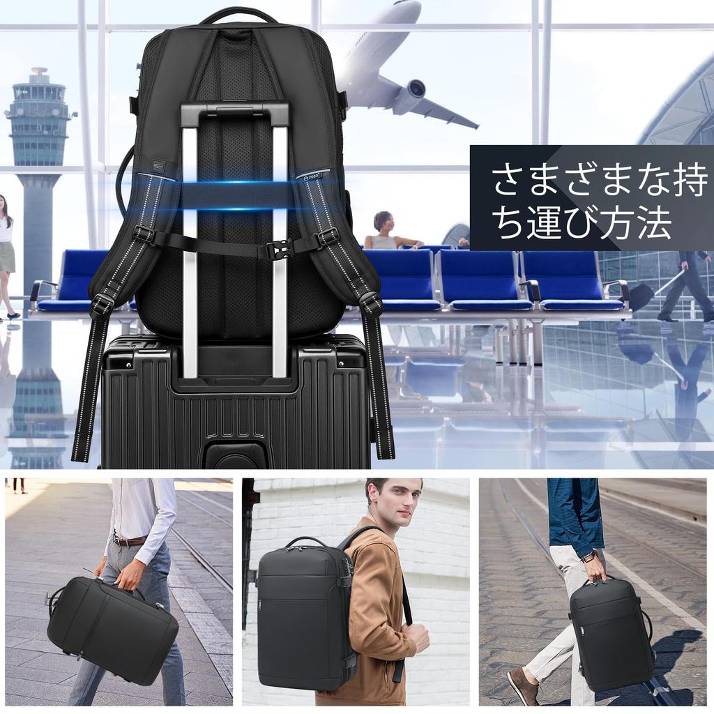 Coolbell Vacuum Compression Backpack, 60L Expandable, TSA Lock Travel Backpack, Waterproof and Dustproof, Large Capacity, Fits 17-inch Laptops,
