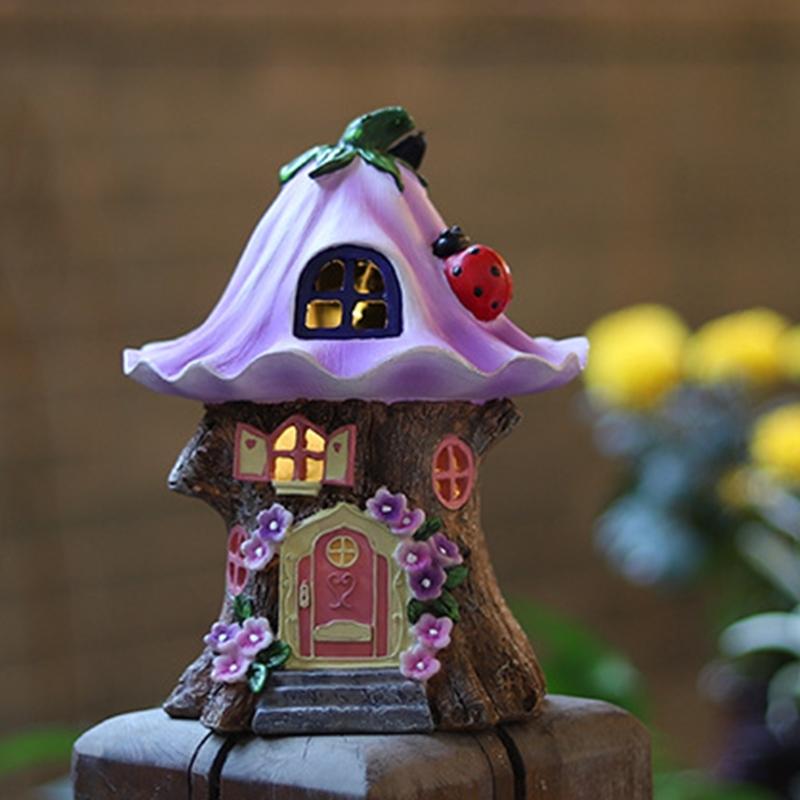 Craft Miniature Fairy House Garden Lights Solared Powered Outdoor Yard and Walkway Decorations Lights 4 Different Styles