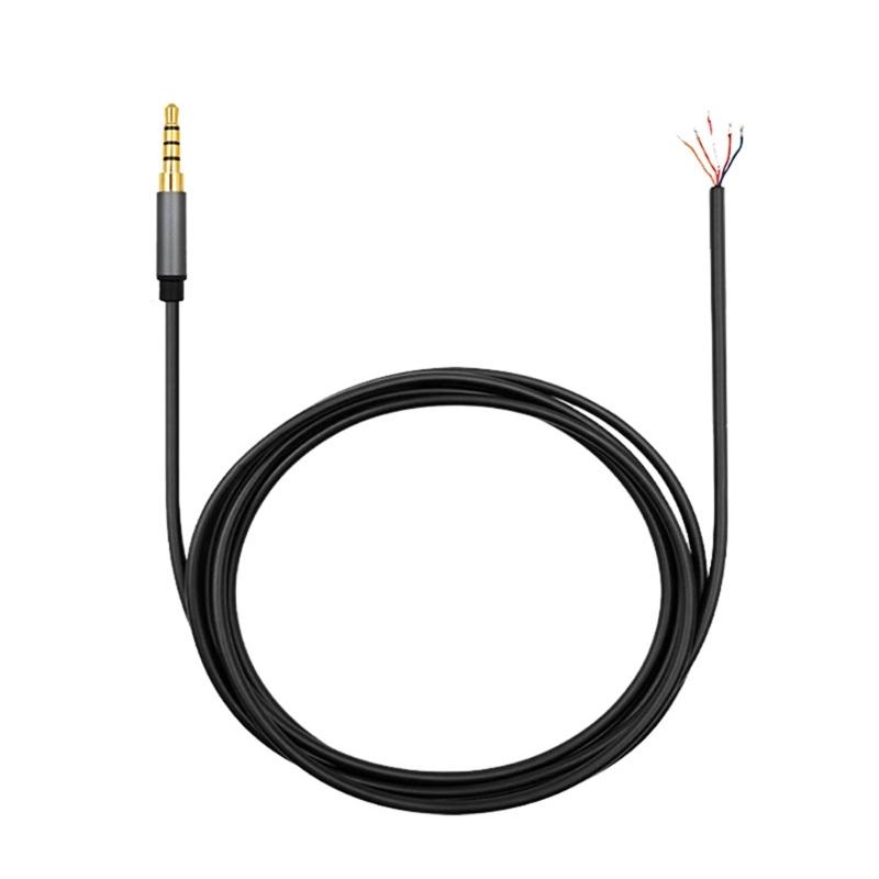 

Replacement 3.5mm Stereo TRRS Male Plug Connection Cable Open End Bare Wire Line for Headset Headphone Repair 150cm