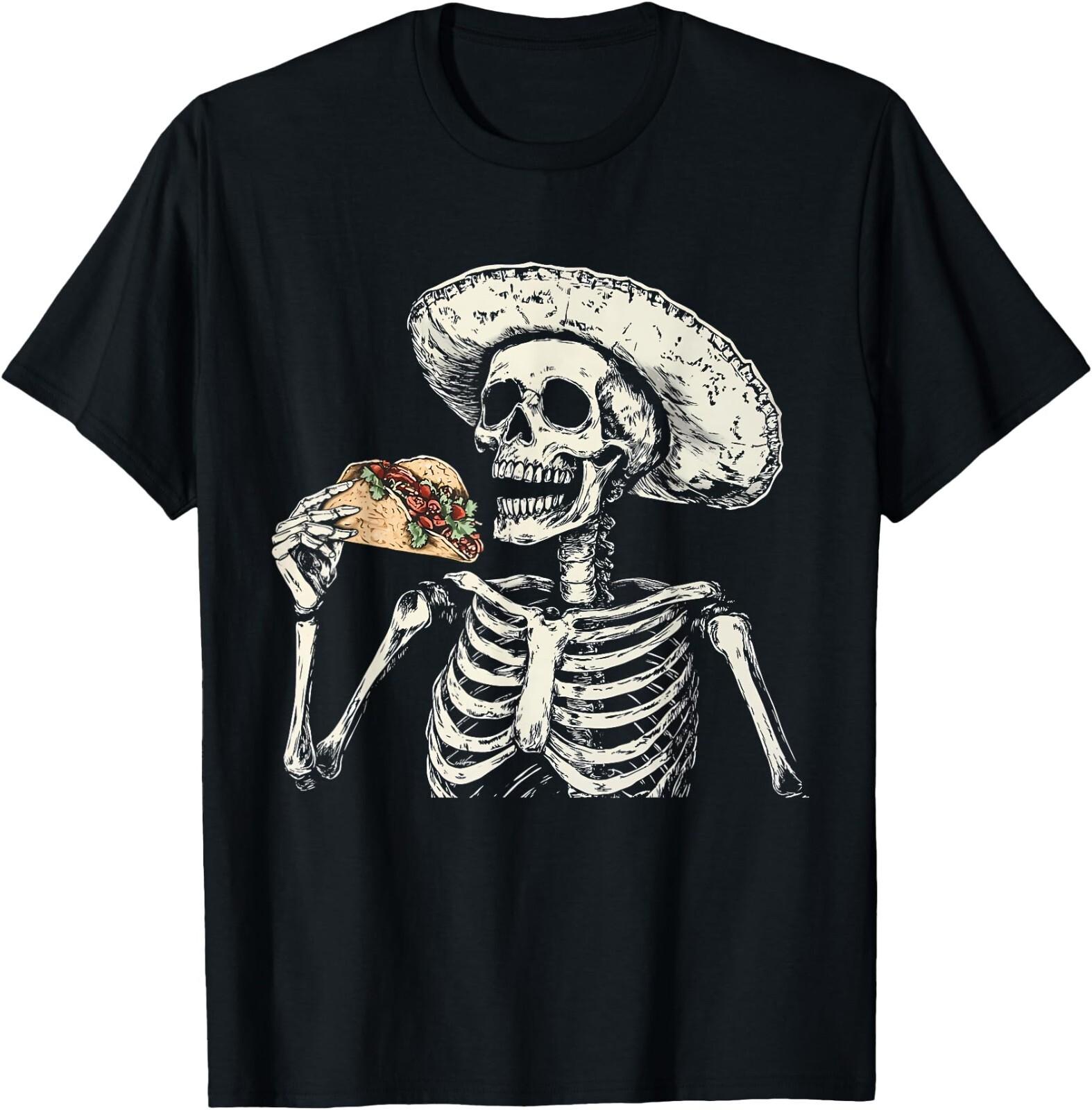 Mexican Skeleton Taco Lover T-Shirt , Cinco De mayo Unisex Tee S