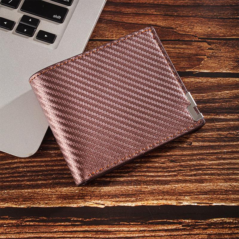 

Men s Carbon Fiber Minimalist Wallet - Ultra-thin Multifunctional ID Card Holder and Coin Purse темный кофе