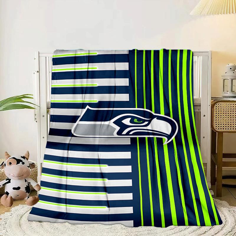 Coperta Portatile/Morbida Seattle Seahawks Logo Coperta da Letto Adatta per Viaggi Campeggio Soggiorni Uffici Divani Regali per Fan